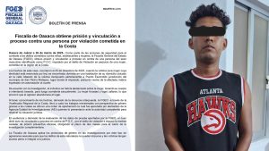 Fiscalía logra prisión preventiva y vinculación a proceso por delito de violación en la Costa